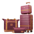 Luggage Sets with spinner wheels (Purple / 4 Piece Sets(14/20/DB/TB))