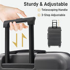 Luggage Set 6 Piece Carry on Hardcase Suitcase with Travel Bags (3-piece Set(20/24/28) / Charcoal+16IN&Bags)
