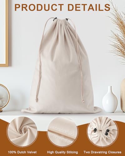 4 Pcs Shoe Bags for Travel (Beige / 17.3"x12.6")