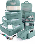 8 Set Packing Cubes for Travel Essentials (15 Blue Gray)
