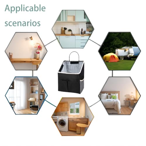 2pcs Wall Hanging Storage Bag (Black)