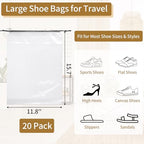 20 Pack Shoe Bags for Travel (Clear)