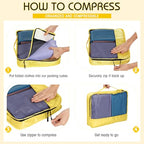 Packing Cubes for Suitcase Large Organizer Bags (Yellow / Large)