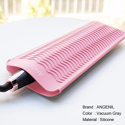 Heat Resistant Silicone Flat Iron Mat Pouch (Blush)