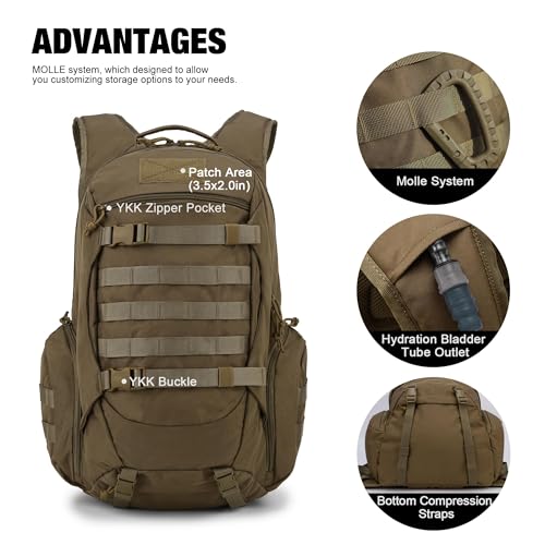 35L Tactical Backpack for Men (Khaki)