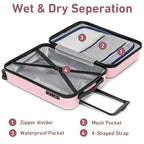 Carry On Luggage Sets 3 Piece 20 Inch Suitcase Set with Duffel Bag (Pink / 3Pcs Set(DB/TB/20))