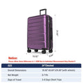 24 Inch Luggage TSA Approved Hardshell Suitcases with Spinner Wheels Durable PC+ABS Medium Checked Travel Luggage for Women Men Dark Purple (Dark Purple / Checked-Medium 24-Inch)