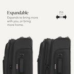 Sion Softside Expandable Spinner Luggage Durable Lightweight Travel Suitcase (3-Piece Set (Carry-On/Medium/Large) / Black)