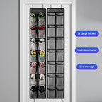 2 Pack Grey14 Pockets Over the Door Shoe Organizer (Grey-2 Pack of 14)