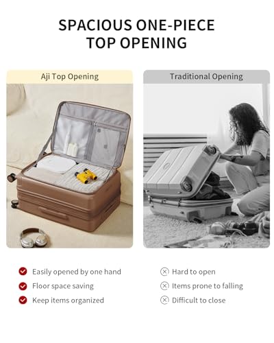 Expandable Top Opening 28 Inch Checked Luggage with Spinner Wheels (Chocolate Brown / 28-Inch Checked-Large)