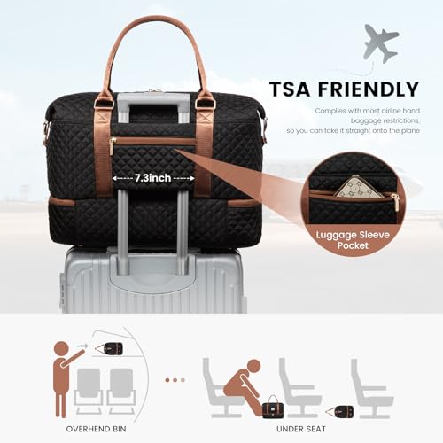 Travel Duffle Bag (Black&Brown / Large-2 Pcs)