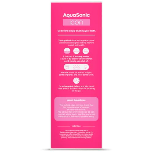 Icon Micro Vibrating Manual Toothbrush (Electric Pink / 1 Count (Pack of 1))