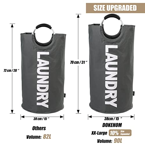90L Large Laundry Basket Bag (Dark Grey / 90L)