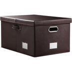 Collapsible Storage Box with Lid [1 (Brown / X-Large(1-Pack))