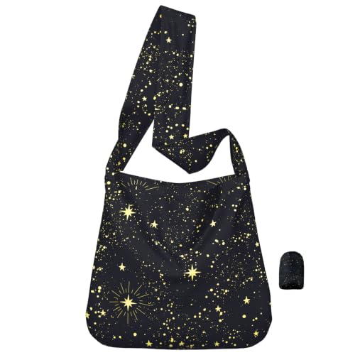 Sling 19L Foldable Packable Crossbody Grocery Bag for Men & Women (Stars)