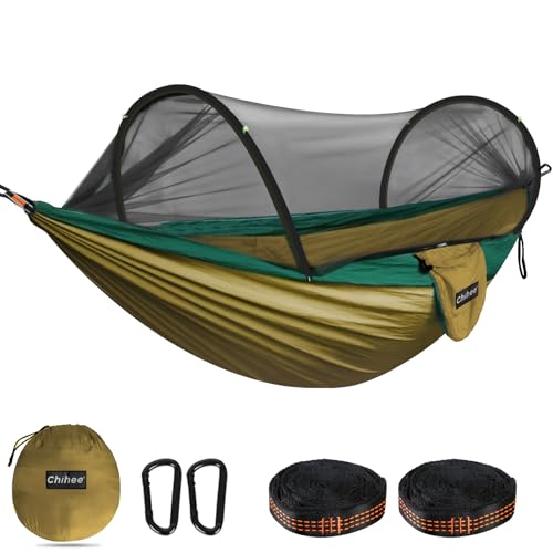 Ultra Light Travel Camping Hammock Pop (Camel/Olive Green)