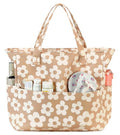 Waterproof Beach Tote Pool Bags for Women Ladies Extra Large Gym Tote Carry On Bag With Wet Compartment for Weekender Travel (Beige Floral 157)