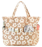 Waterproof Beach Tote Pool Bags for Women Ladies Extra Large Gym Tote Carry On Bag With Wet Compartment for Weekender Travel (Beige Floral 157)