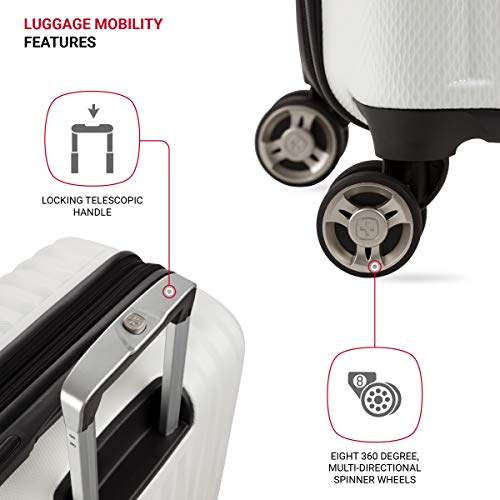 7272 Energie Expandable Hardside Luggage with Spinner Wheels and TSA Lock (2-Piece Set (19/27) / White)