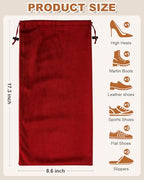 6 Pcs Single Shoe Bags for Travel (Rio Red / 17.3"x8.6")