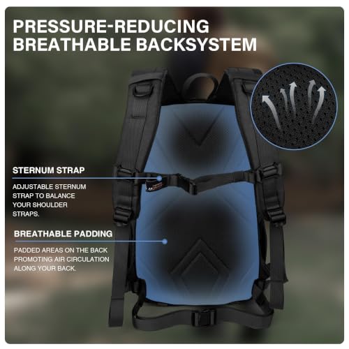 Small Tactical Molle Backpack for Men (Black / 18L)