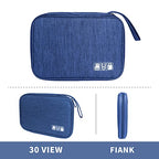 Electronics Travel Organizer (A-Navy Blue / Single Layer)