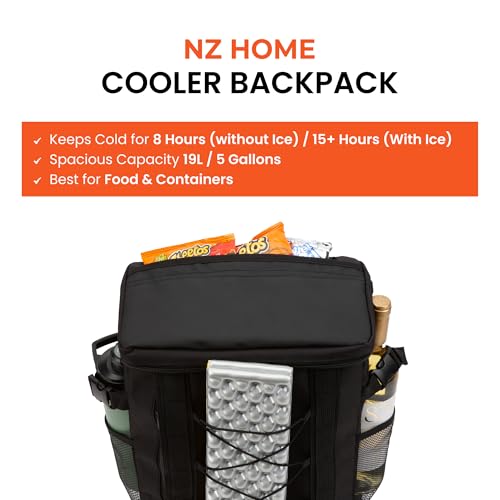 Insulated Cooler Backpack Portable Lightweight Leak Proof Waterproof Multiple Compartments Thermal Bag with Bottle Wine Holder for Beach Travel Camping Hiking Picnic Lunch (Backpack)