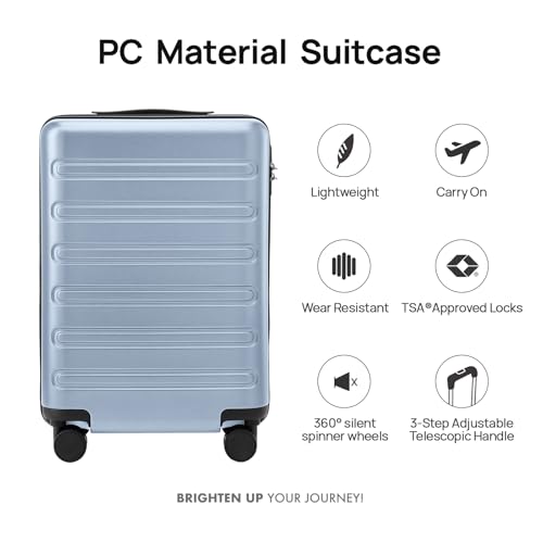 Carry On Luggage 22x14x9 Airline Approved (01-Blue (Andes) / Carry-On 20-Inch)