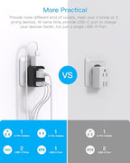 Black European Travel Plug Adapter (Type C - Most of Europe(Black))
