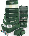 10 Set Packing Cubes for Travel Essentials (11 Jungle Green)
