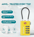 TSA Approved Luggage Locks with Search Alert Indicator (Yellow)