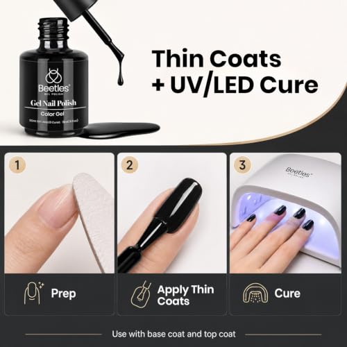 Beetles Black Gel Polish (G - Creme Black | Audrey Black)