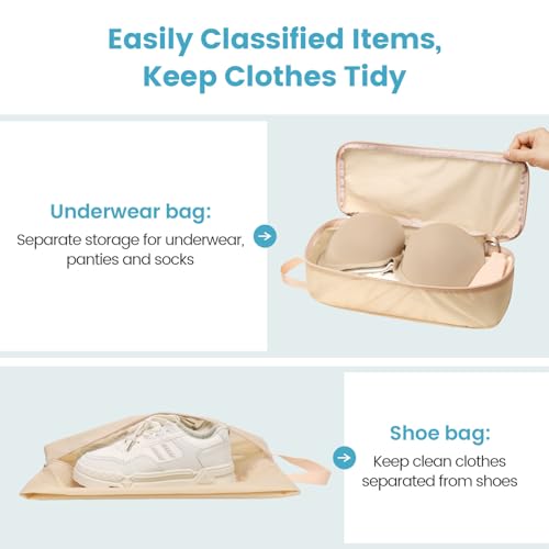 Mesh Compression Packing Cubes (09 Khaki / 6-Piece Set)