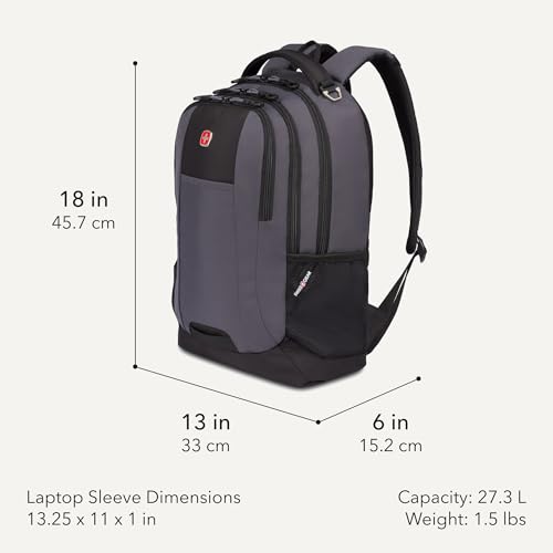 Cecil 18 Inch Laptop Backpack Fits 16 (18-Inch / Dark Grey/Black)