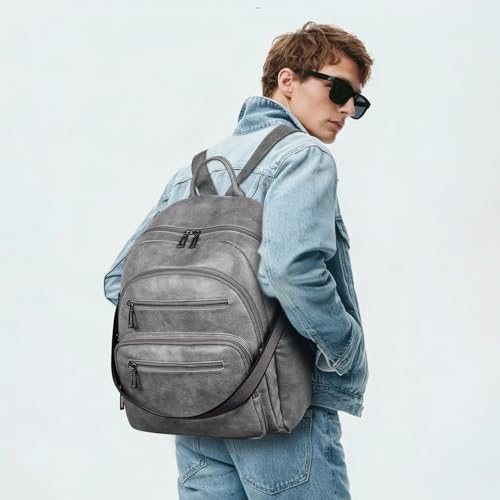 Backpack Purse for Women Laptop Backpack (Style1-dark Grey)
