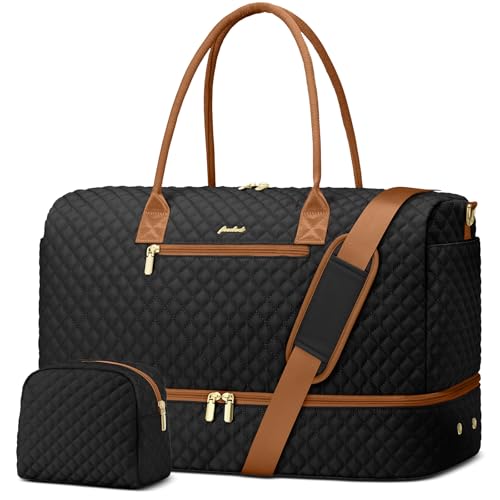 Travel Bag Weekender Bags for Women (31-Black Brown / 40L-Large)