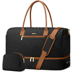 Travel Weekender Duffle Bags for Women (31-Black Brown / X-Large)