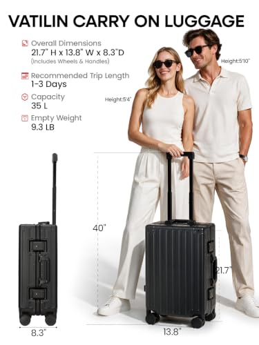 All Aluminum Carry On Luggage (Black / Carry-on)