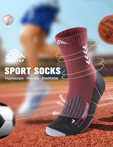 Crew Compression Running Socks (6-9 / B-red Grey Blue-3pairs)