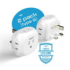 US to UK Plug Adapter UK (2 Pack / Type G - UK / Hong Kong / UAE)