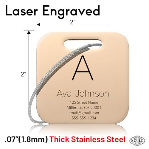 Customized Stainless Steel Luggage Tags (Classic Square-rose Gold)