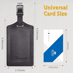 8 Pack Leather Luggage Tags for Suitcases Travel Tag (Deep Grey)