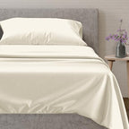100% Egyptian Cotton Twin Size Sheet Set (Twin / 04 - Ivory)