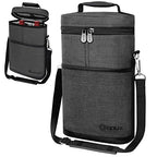 2 Bottle Wine Carrier Tote (Charcoal)