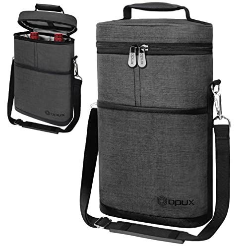 2 Bottle Wine Carrier Tote (Charcoal)