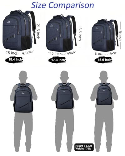 Extra Large Laptop Backpack for Men (Dark Blue / 18 Inch)