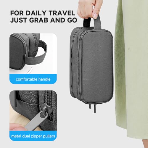 Double Layer Cable Organizer Bag (Dark Grey / Double Layer)