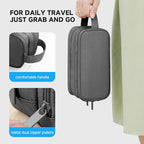 Double Layer Cable Organizer Bag (Dark Grey / Double Layer)