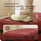 G Series Luggage set 5pcs (Wine Red / 5-Piece Set)