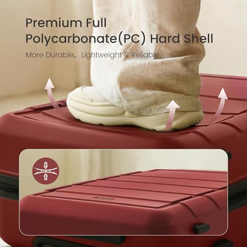 G Series Luggage set 5pcs (Wine Red / 5-Piece Set)